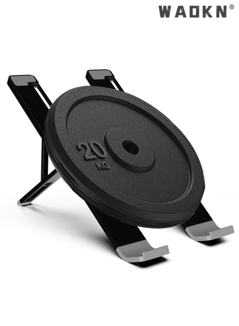 WAOKN Laptop Stand Aluminum Alloy Adjustable Laptop Stand Ergonomic Laptop Stand Portable Foldable Laptop Stand Laptop Holder Compatible with MacBook Pro Macbook Air, Chromebook Matebook etc Black  - Image 5