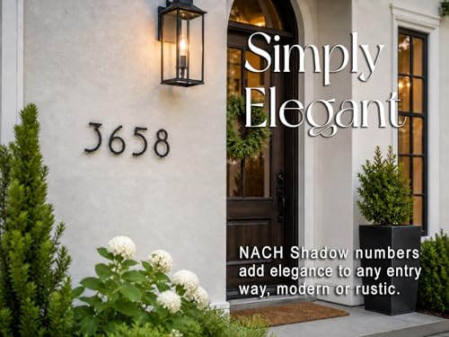 NACH Floating House Numbers, 6 inch Aluminum Black House Numbers for Outside - Number 7, Door Numbers with Mounting Hardware - Image 2