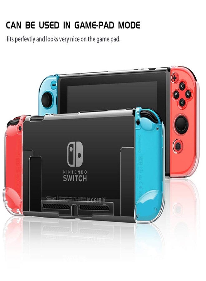 VANJUNN Dockable Clear Case for Nintendo Switch, 3 in 1 Protective Case Cover for Nintendo Switch and Joy-Con Controller with Clear Grip Cover Shock-Absorption and Anti-Scratch Design(Crystal Clear) - Image 5