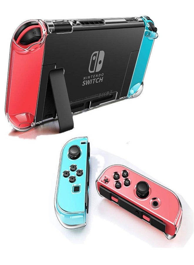 VANJUNN Dockable Clear Case for Nintendo Switch, 3 in 1 Protective Case Cover for Nintendo Switch and Joy-Con Controller with Clear Grip Cover Shock-Absorption and Anti-Scratch Design(Crystal Clear) - Image 1