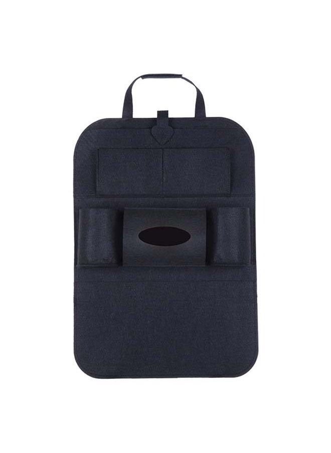 MJZ 1pc Felt  Car Back Seat Storage Bag Organizer Car Seat Storage Bag Card Back Seat Organizer  Multifunctional Car Interior Hanging Bag Black  - Image 1