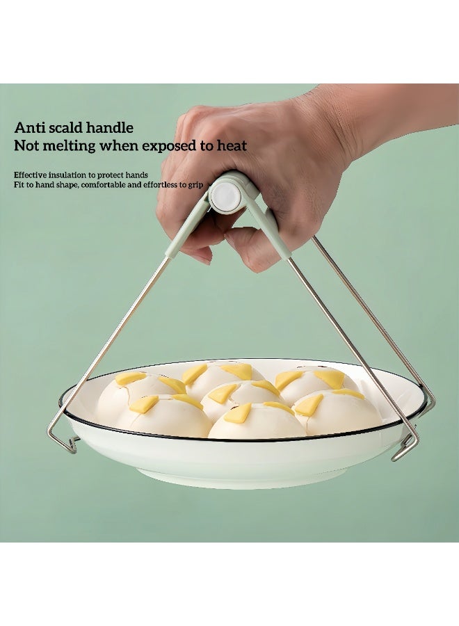 5-piece kitchen anti scald bowl clamp set - stainless steel anti slip plate clamp, heat-resistant gripper, kitchen supplies stainless steel anti scald hot bowl and plate clamp pliers and fixtures, microwave removal of hot dishes or bowls with food anti scald gripper, 5-piece set of hot bowl gripper cooking supplies, hot dish gripper, hot pot gripper for home use, anti scald tableware glove lift, anti scald insulation pad cooking anti scald  - Image 4
