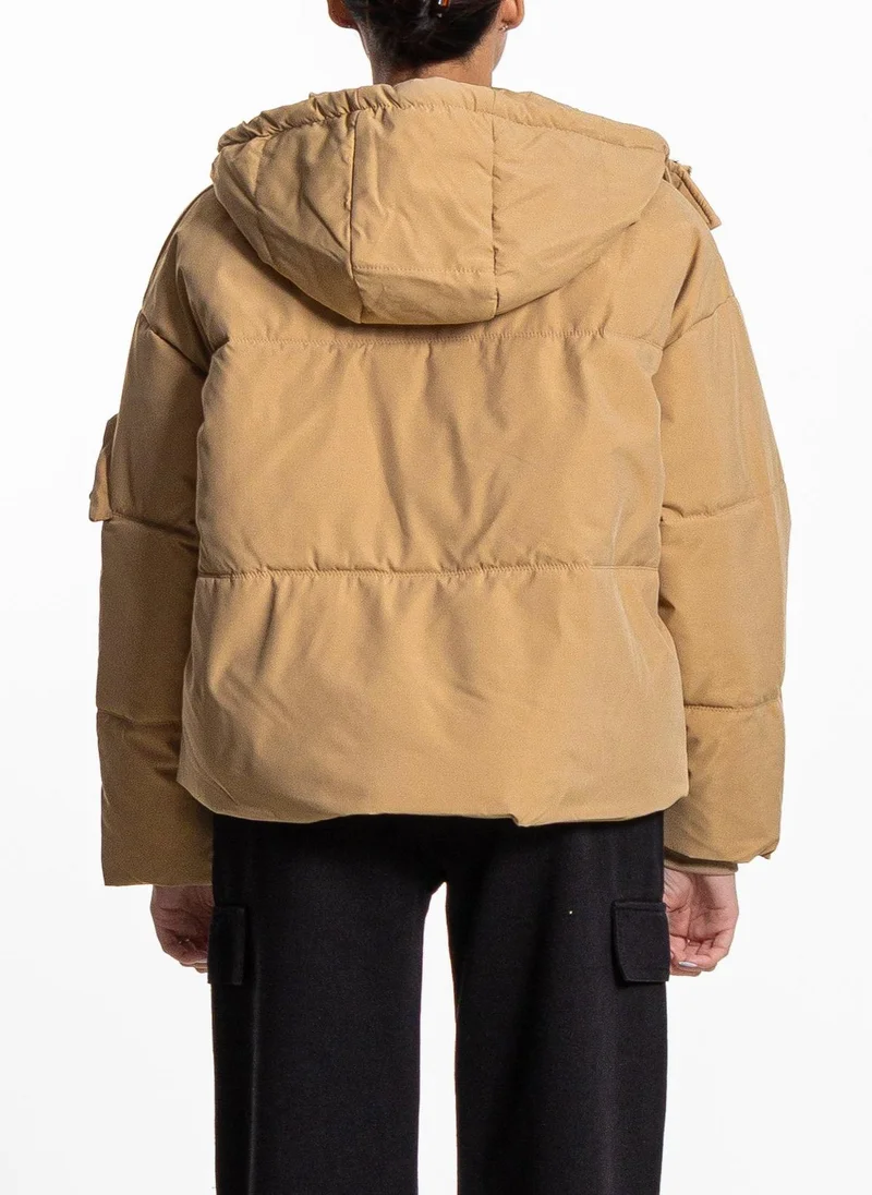 شايبس DETAILED PUFFER JACKET WITH HOOD