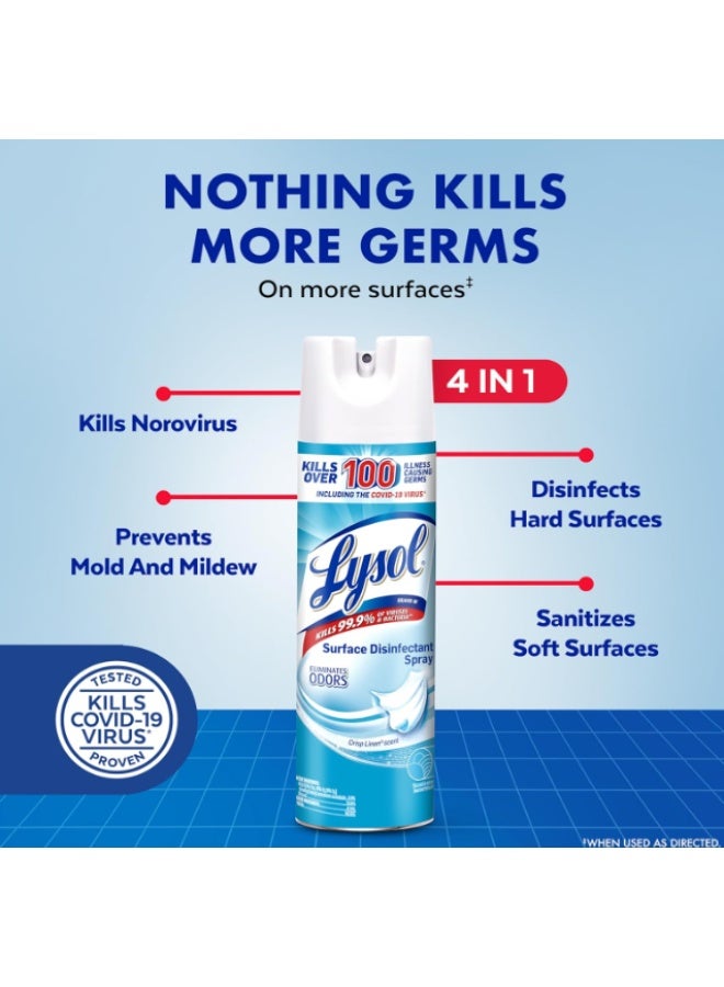 Lysol Disinfectant Spray, Crisp Linen Scent, 38 fl oz Total (Pack of 2, 19 oz Each) - Image 2