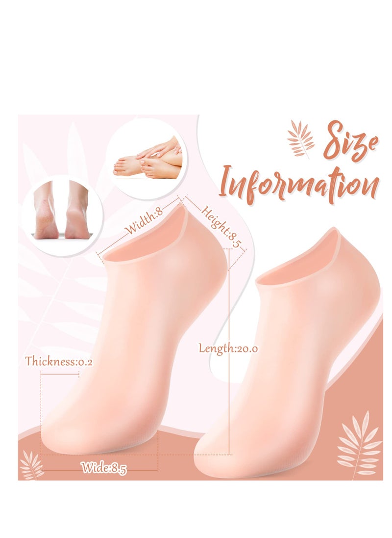 SYOSI - Moisturizing Gloves, 4 Pairs Silicone Gel Gloves Socks, Spa Socks and Gloves, for Moisturize Soften Repairing Hands Feet Callus Remover, for Women Men Dry Cracking Skin - Image 1