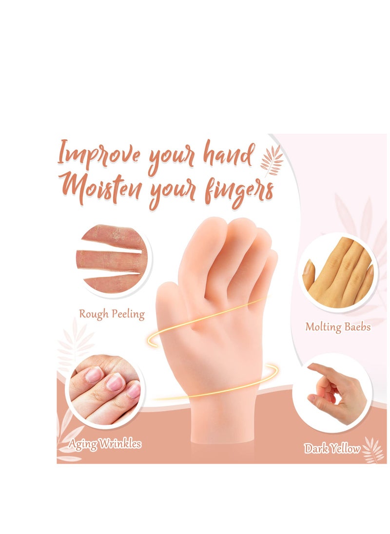 SYOSI - Moisturizing Gloves, 4 Pairs Silicone Gel Gloves Socks, Spa Socks and Gloves, for Moisturize Soften Repairing Hands Feet Callus Remover, for Women Men Dry Cracking Skin - Image 1