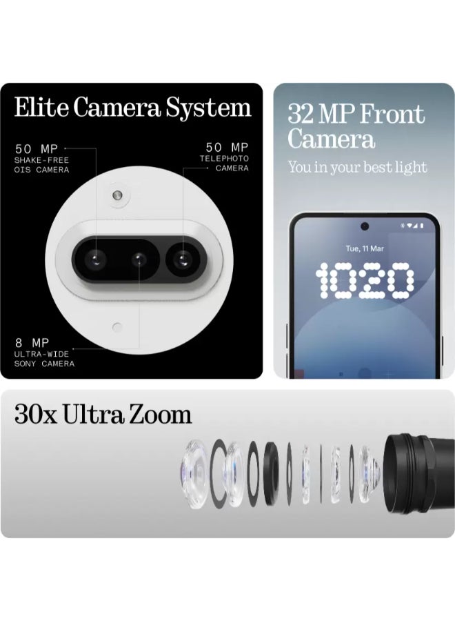 Nothing Phone (3a) Dual SIM White 12GB RAM 256GB  Bundle (CMF Buds) - Middle East Version - Image 4