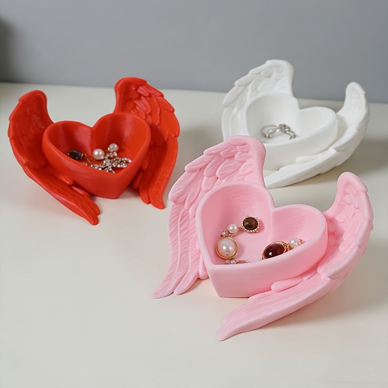 White Heart Shaped Tray Multi Functional Storage Box Key Holder Display Shelf - Image 1