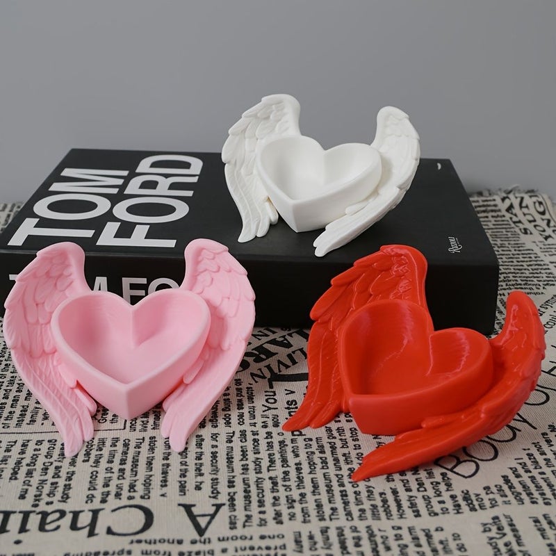 White Heart Shaped Tray Multi Functional Storage Box Key Holder Display Shelf - Image 2