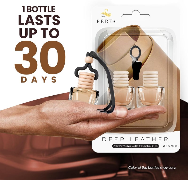Perfa Leather Musk Car Air Freshener | Hanging Car Freshener with Vent Clip | Deep Leather Scent | Pack of 2 by Perfa - Image 5