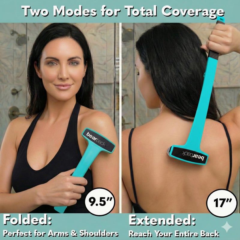 bearback Lotion Applicator for Back & Body â€“ Long-Reach Roller for Even Lotion, Sunscreen, Self-Tanner & Medication Application â€“ Foldable, Reusable, No-Help Design â€“ American Small Business (Teal) - Image 3