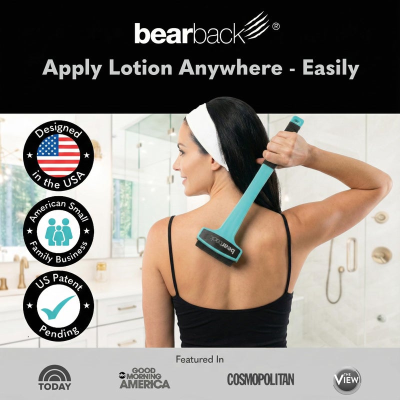 bearback Lotion Applicator for Back & Body â€“ Long-Reach Roller for Even Lotion, Sunscreen, Self-Tanner & Medication Application â€“ Foldable, Reusable, No-Help Design â€“ American Small Business (Teal) - Image 2