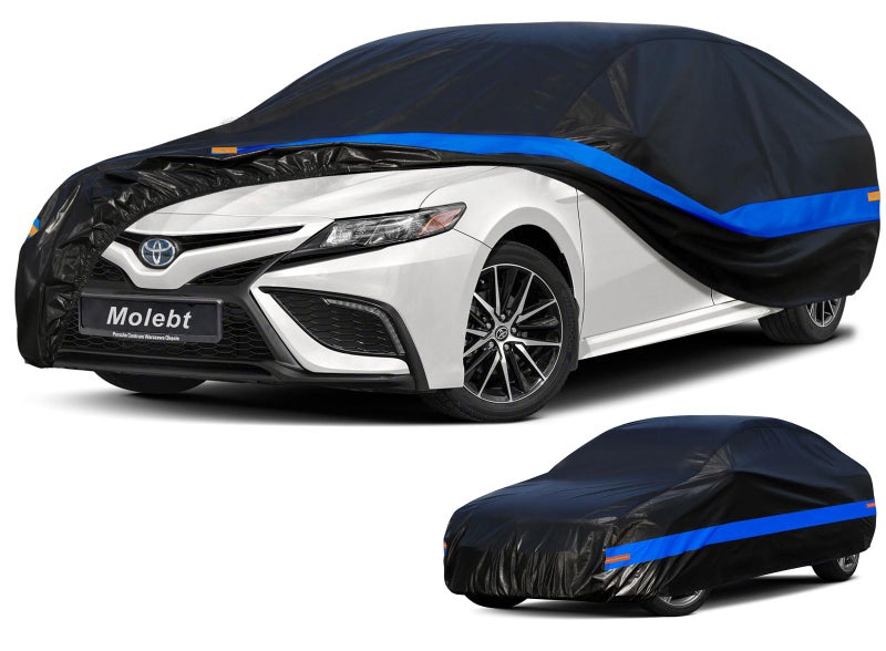Molebt Car Cover Waterproof All Weather for Automobiles, Universal Fit Sedan Coupe Chevrolet Corvette/Camaro, Ford Mustang/Fusion, Honda Accord/Civic, KIA Optima, Hyundai Sonata, Nissan Maxima etc. - Image 1
