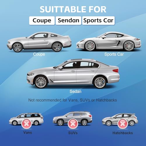 Molebt Car Cover Waterproof All Weather for Automobiles, Universal Fit Sedan Coupe Chevrolet Corvette/Camaro, Ford Mustang/Fusion, Honda Accord/Civic, KIA Optima, Hyundai Sonata, Nissan Maxima etc. - Image 5