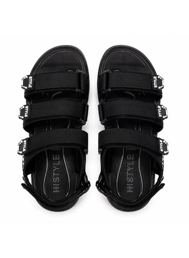 Men's Casual Adjustable Sport Sandals - Lightweight Comfortable Walking Sandals with Hook & Loop Straps - Image 2