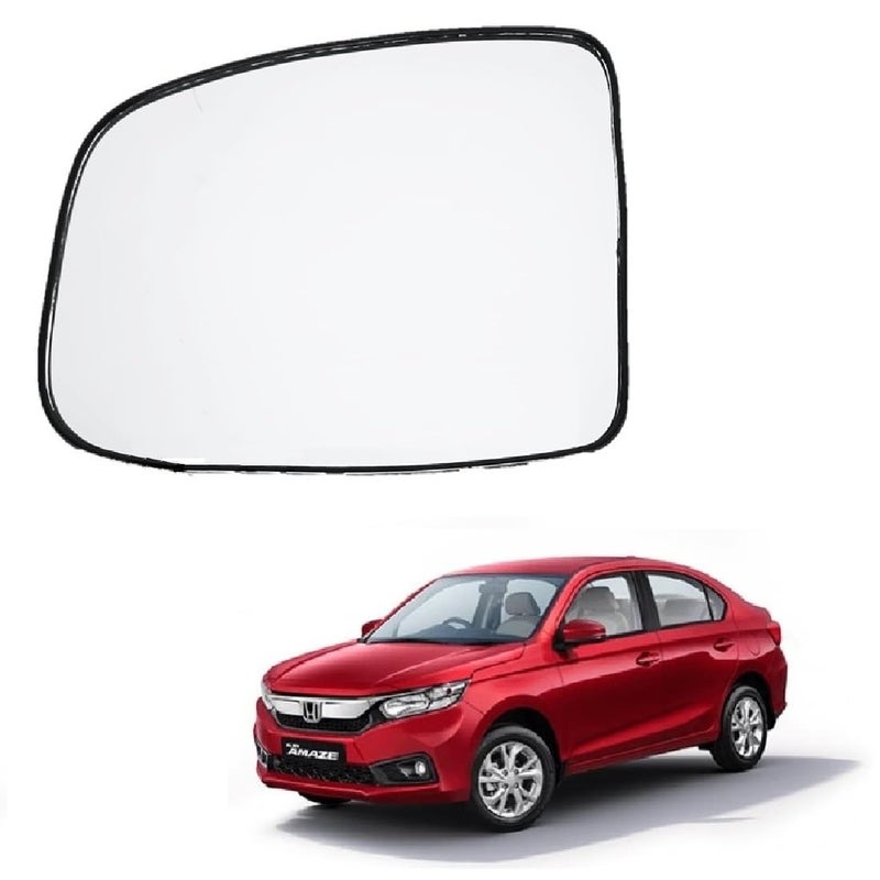 STYCARO -Side View Sub Mirror Glass Plate compatible with Auto Folding Side Mirror Assembly Honda Amaze 2ND GEN Type 42018-2023 Model (LEFT PASSENGER SIDE) - Image 1