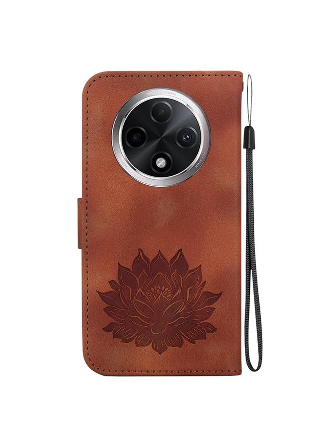 erorex Case For OPPO A3 Pro 5G Lotus Embossed Leather Phone Case  - Image 3