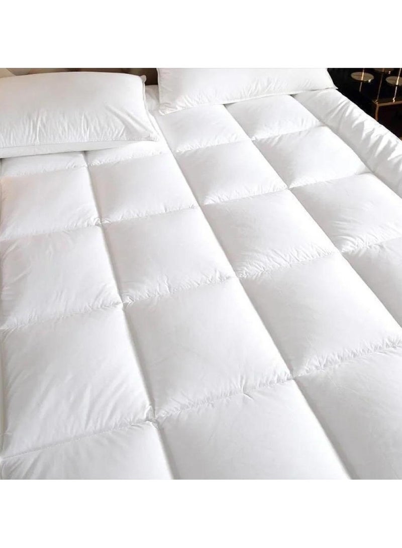 Gerenic Super Saver Package, 2-Layer Microfiber Mattress Pad, 160 x 200 cm, 14 cm Height, with 2 Hotel Pillows, 75 x 50 cm - White  - Image 5