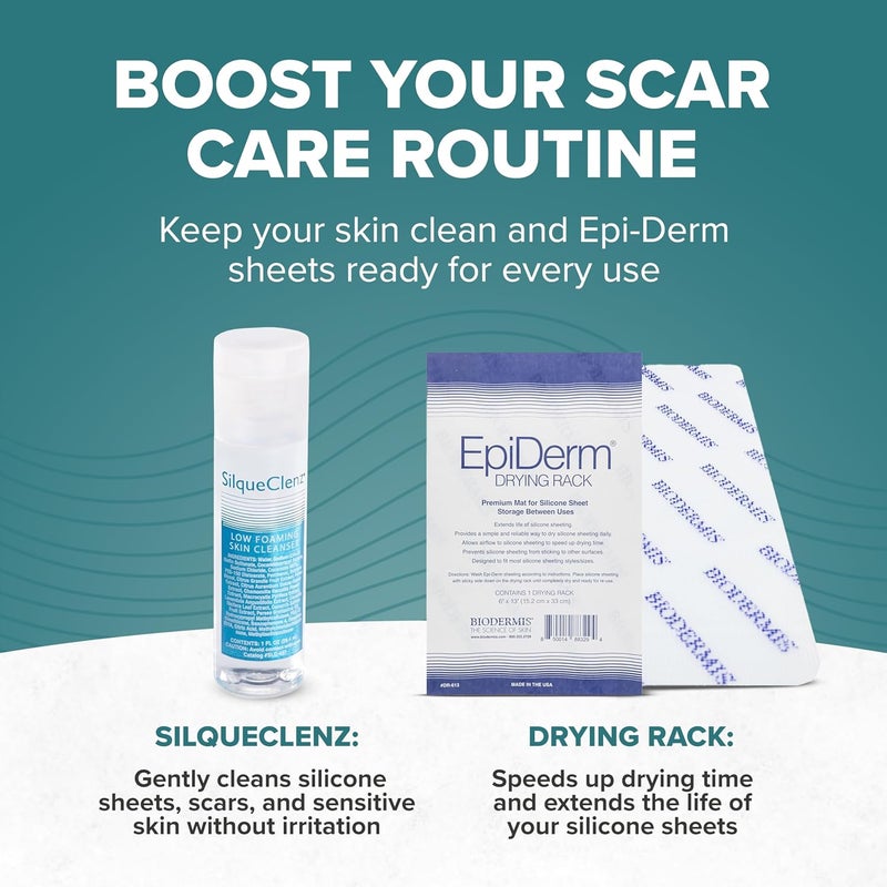 Epi-derm EpiDerm Natural Silicone Gel Sheeting for Scars - 6 Clear Squares - Image 5