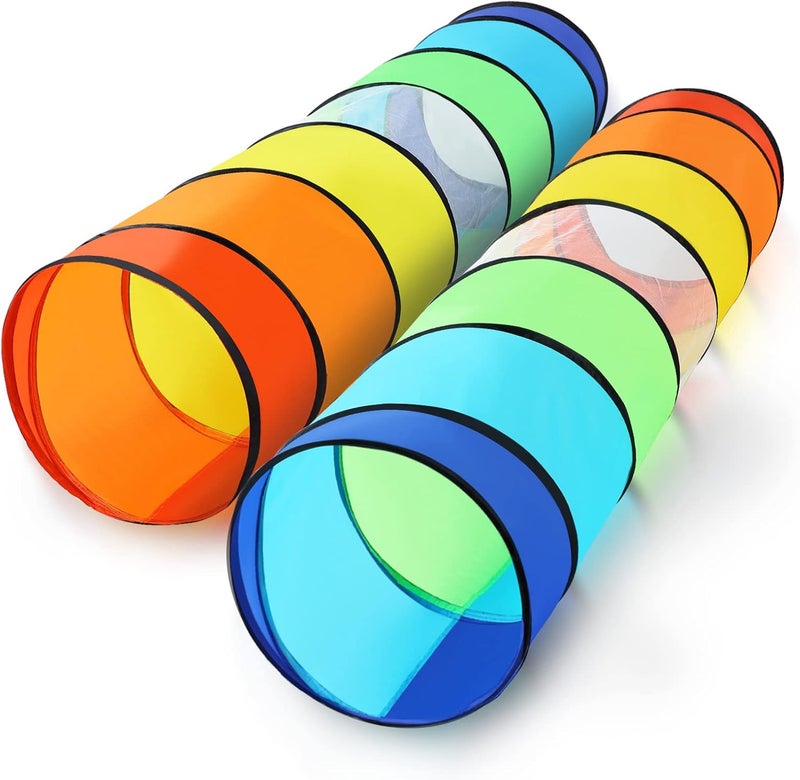 Moncoland Kids Play Tunnel Tent for Toddlers, Pack of 2 Colorful Pop Up Crawl Tunnel Toy for Baby or Pet, Collapsible Gift for Boy and Girl Play Tunnel Indoor and Outdoor Game - Image 1