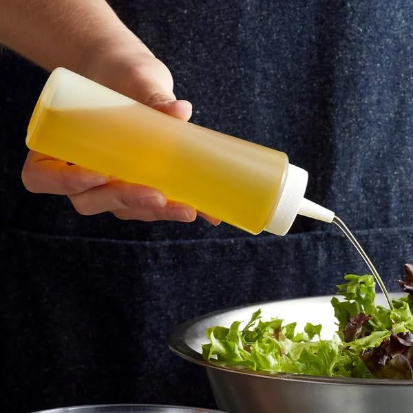 BRIGHTFROM Condiment Squeeze Bottles CLEAR 8 OZ Empty Squirt Bottle with Wide Neck  Great for Ketchup Mustard Syrup Sauces Dressing Oil BPA FREE Plastic  2 PACK - Image 4