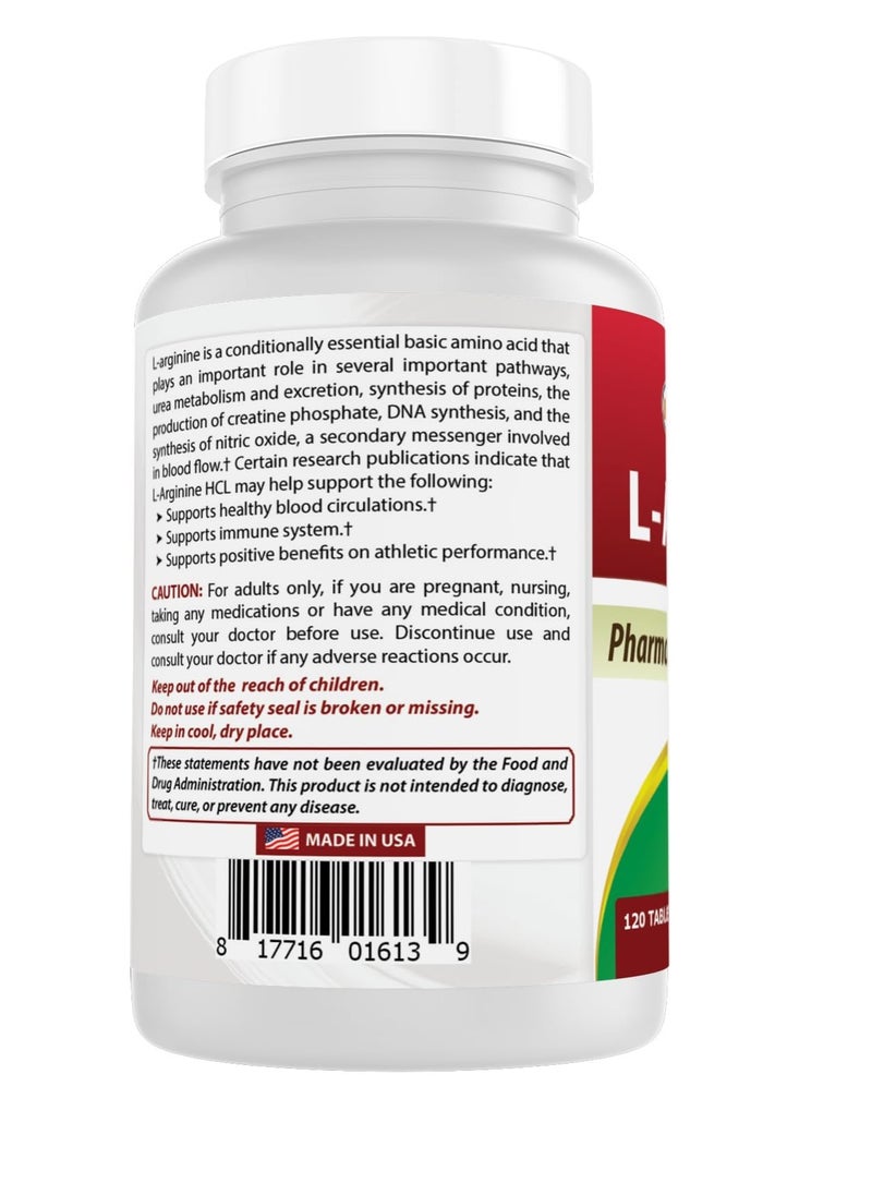 Best Naturals L-Arginine 1000mg 120 Tablets  - Image 4