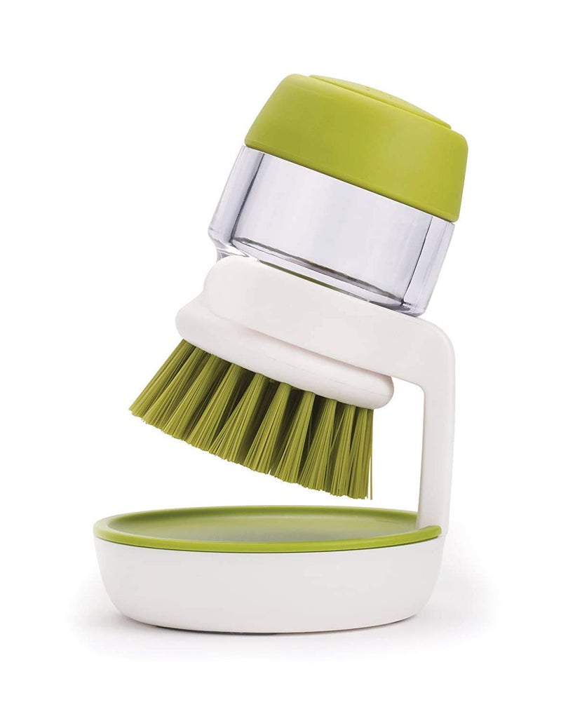 dhavl Plastic Cleaning Brush with Liquid soap Dispenser with Stand for Kitchen Sink washbasin Kitchen Cleaning Brush Scrubber Dish Bowl Washing Brush Sponge 1pcsMulticolour - Image 2