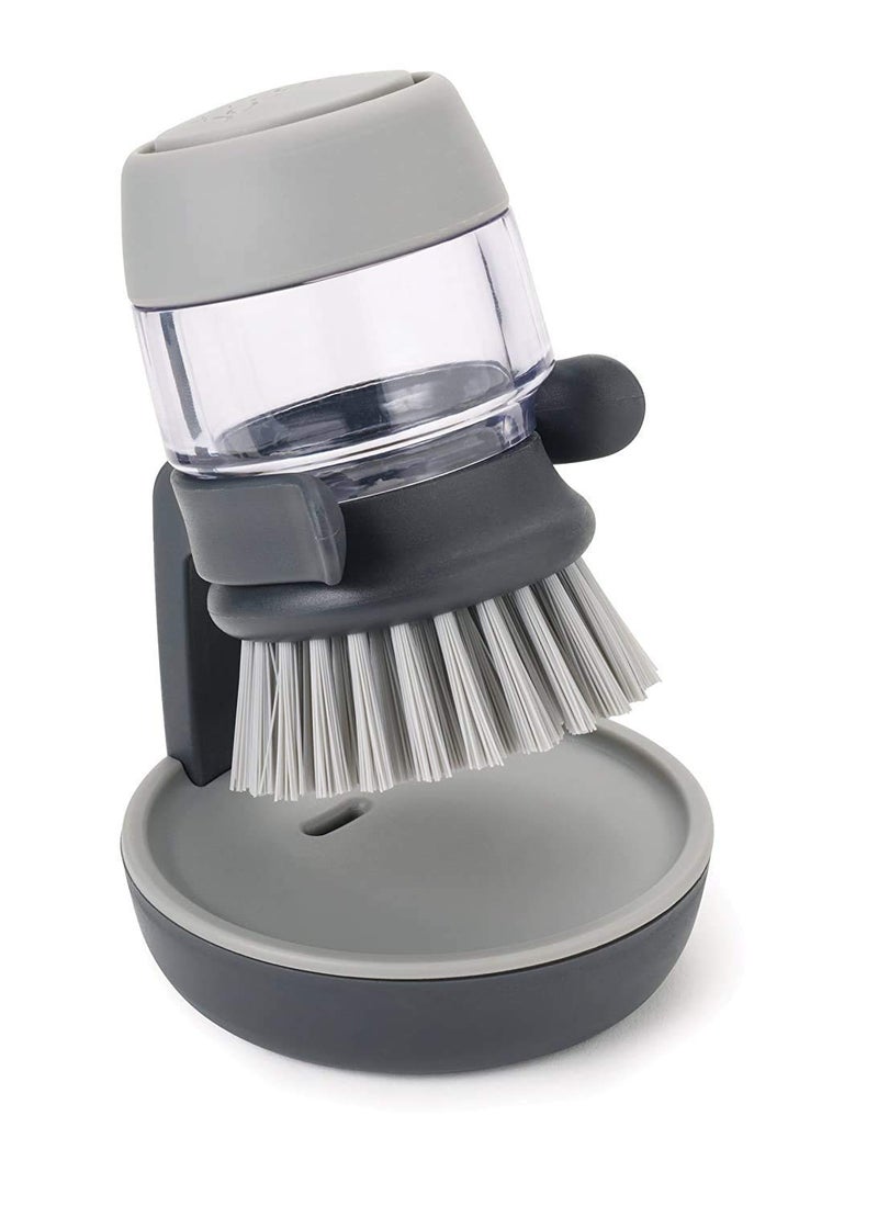 dhavl Plastic Cleaning Brush with Liquid soap Dispenser with Stand for Kitchen Sink washbasin Kitchen Cleaning Brush Scrubber Dish Bowl Washing Brush Sponge 1pcsMulticolour - Image 1