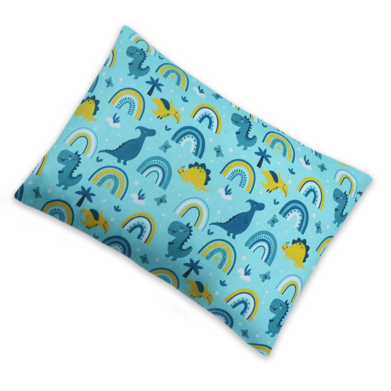 KRADYL KROFT Toddler Pillow with 100% Cotton Removable Cover - 20 X 15 Inches | Children Pillows | Baby Pillows - Teal Dinos - Image 5