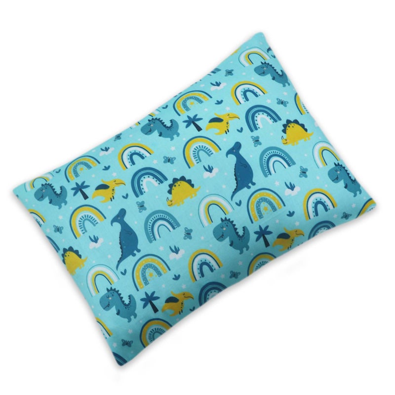 KRADYL KROFT Toddler Pillow with 100% Cotton Removable Cover - 20 X 15 Inches | Children Pillows | Baby Pillows - Teal Dinos - Image 4