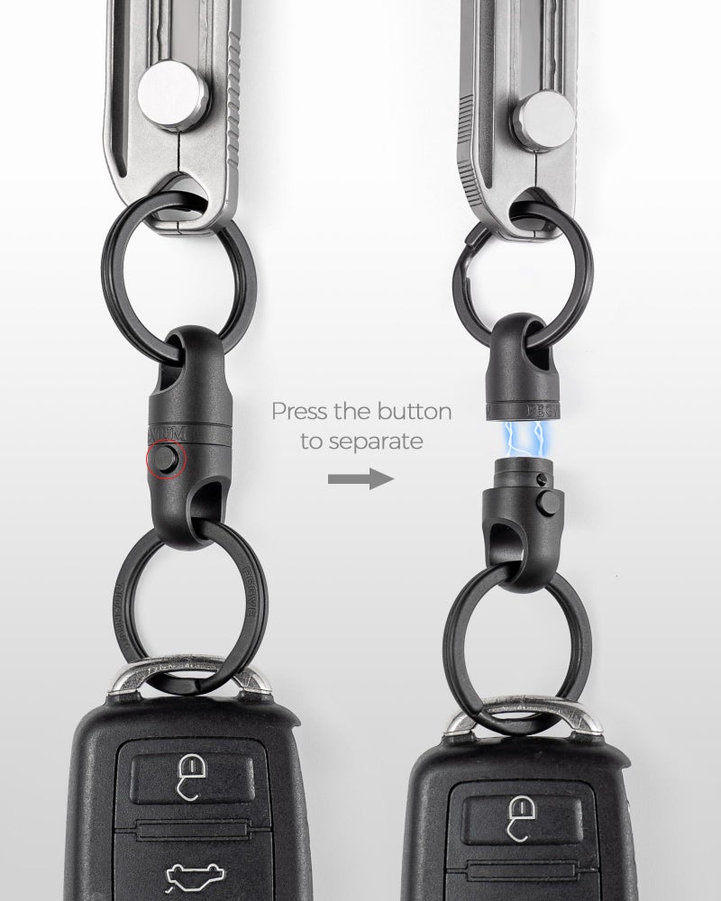 FEGVE Titanium Magnetic Quick Release Keychain, Anti-Drop Detachable Magnet Key Chain for Daily & Outdoor - Image 2