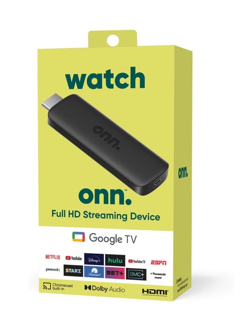 Google Tv ONN Android TV 2K FHD Streaming Stick Black (New Version)