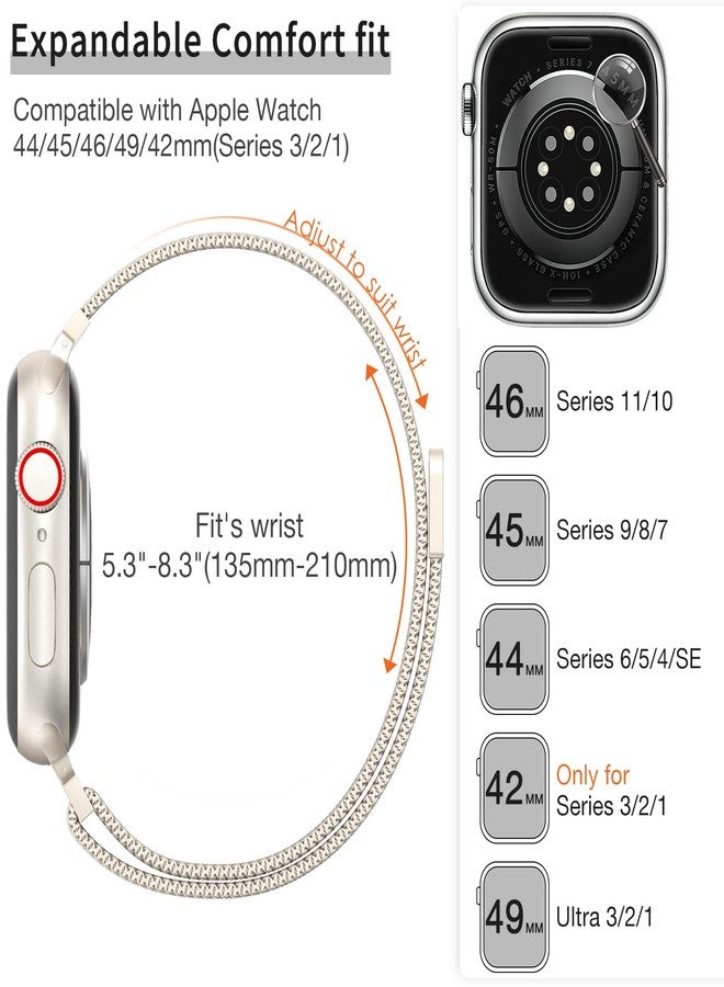 MARGE PLUS Slim Milanese Loop Compatible with Apple Watch Band for women 41mm 40mm 38mm 42mm 46mm 45mm 44mm, Stainless Steel Magnetic Mesh Strap work on iWatch Series 11 10 9 8 7 6 5 4 3 & SE 3 2 1 - Image 5