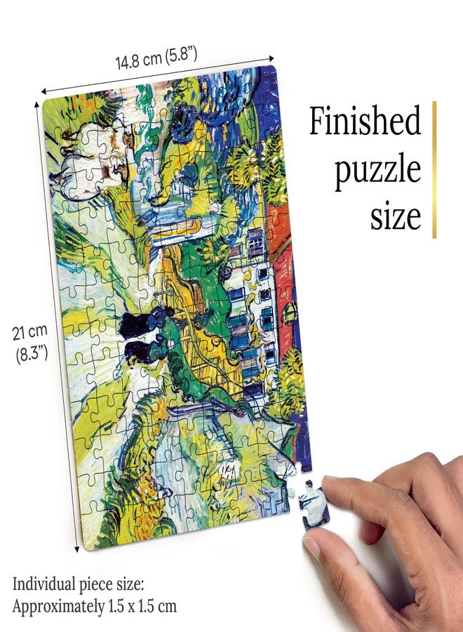 91Knots | Stairway at Auvers by Vincent Van Gogh 108 Pieces Premium Wooden Small Jigsaw Puzzle for Adults & Teens | Classical Art Brain Teaser | Mindfulness Activity | Travel-Friendly Gift - Image 5