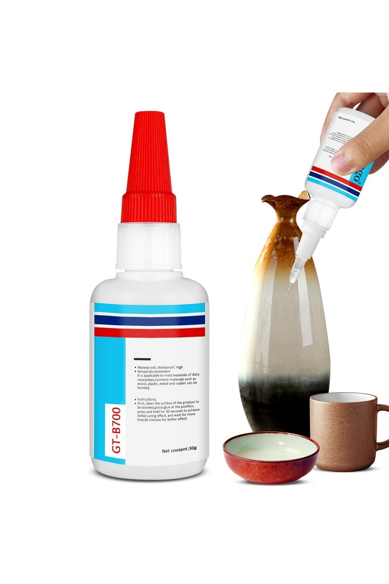 30g Waterproof Ceramic Glue, Instant Strong Adhesive for Ceramic, Porcelain & Pottery Repair, Food Safe Adhesive for Dishes, Cups & DIY Crafts - Image 1