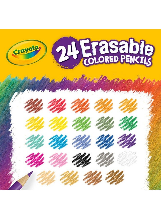 Crayola Erasable Colored Pencils (24ct), Kids Colored Pencils for School, Back to School Supplies for Kids, Coloring Pencils, 6+ - Image 5