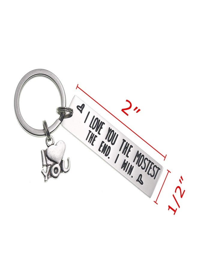 LParkin I Love You The Mostest The End I Win Keychain Couples Friendship Key Chain Cute Boyfriend Girlfriend Birthday Gifts For Him Her - Image 2