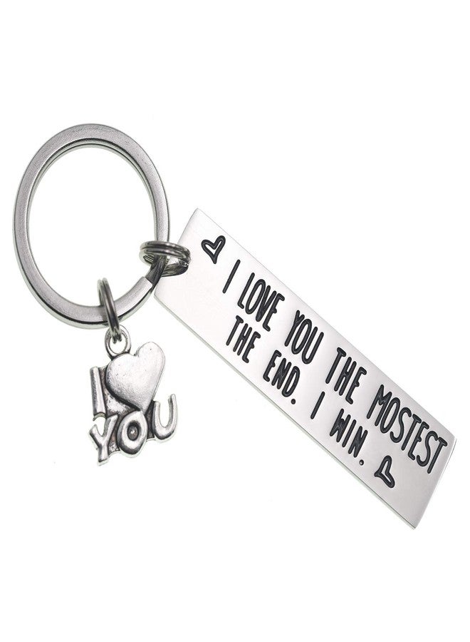 LParkin I Love You The Mostest The End I Win Keychain Couples Friendship Key Chain Cute Boyfriend Girlfriend Birthday Gifts For Him Her - Image 1