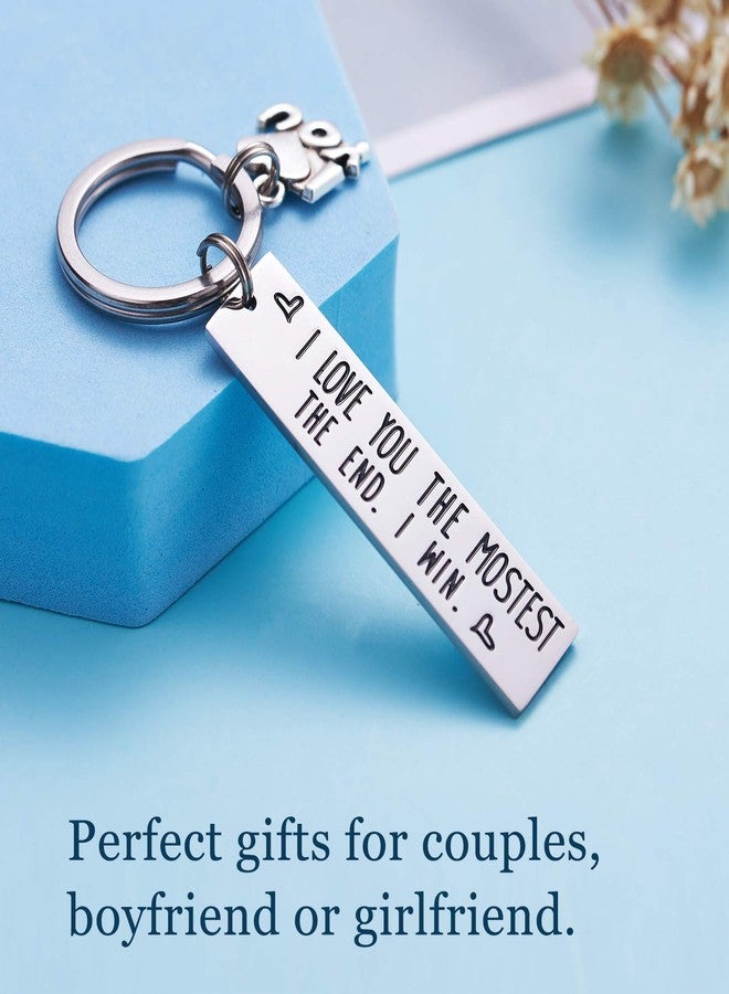 LParkin I Love You The Mostest The End I Win Keychain Couples Friendship Key Chain Cute Boyfriend Girlfriend Birthday Gifts For Him Her - Image 4
