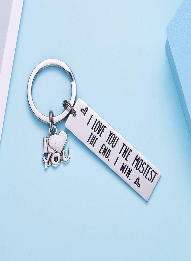 LParkin I Love You The Mostest The End I Win Keychain Couples Friendship Key Chain Cute Boyfriend Girlfriend Birthday Gifts For Him Her - Image 3