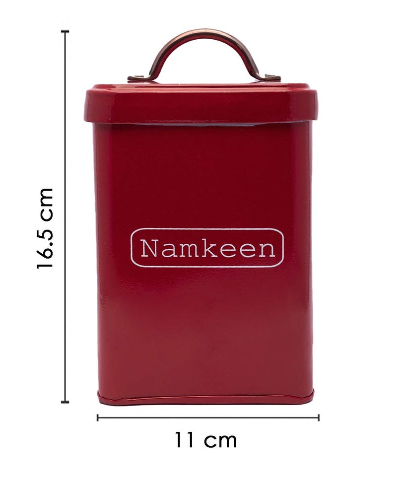MARKET 99 Mild Steel Red Namkeen Jar-1900 ml | Snack Storage Container with Lid for Kitchen Storage | Metal Storage Jar for Namkeen, Biscuits & Dry Fruits | Kitchen Container for Daily Use - Image 4