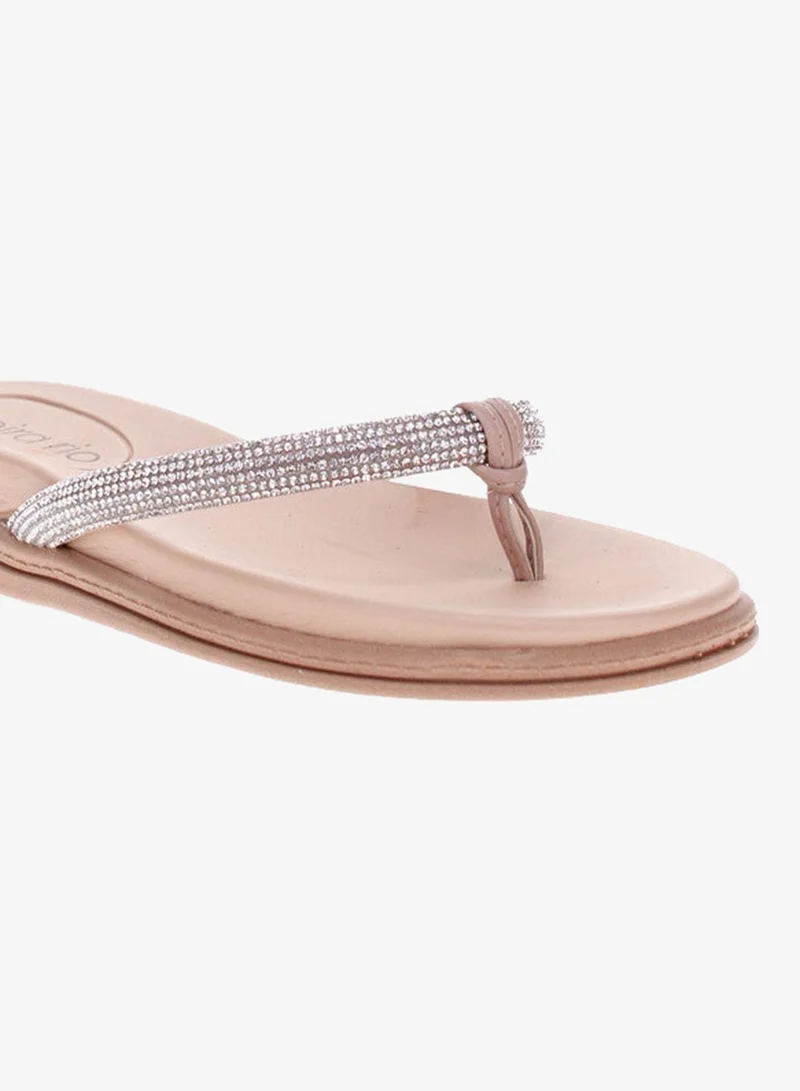 Beira Rio  Beira Rio Ladies Flat Sandals Crystal | Made In Brazil for Women | Best Price UAE
