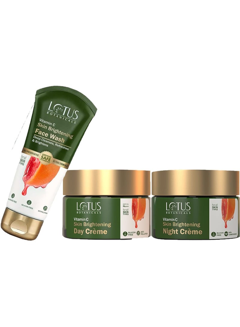 لوتس بوتنيكال مجموعة لوتس بوتانيكالز (Lotus Botanicals) بفيتامين "سي": كريم نهاري (50 جم) + كريم ليلي (50 جم) + غسول للوجه (100 جم) - (مجموعة من 3 قطع) - Image 1