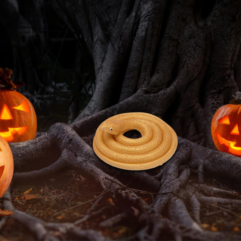 80cm Golden Field Snake Realistic Fake Snake Indoor Outdoor Prank Toy Halloween April Fools - Image 4