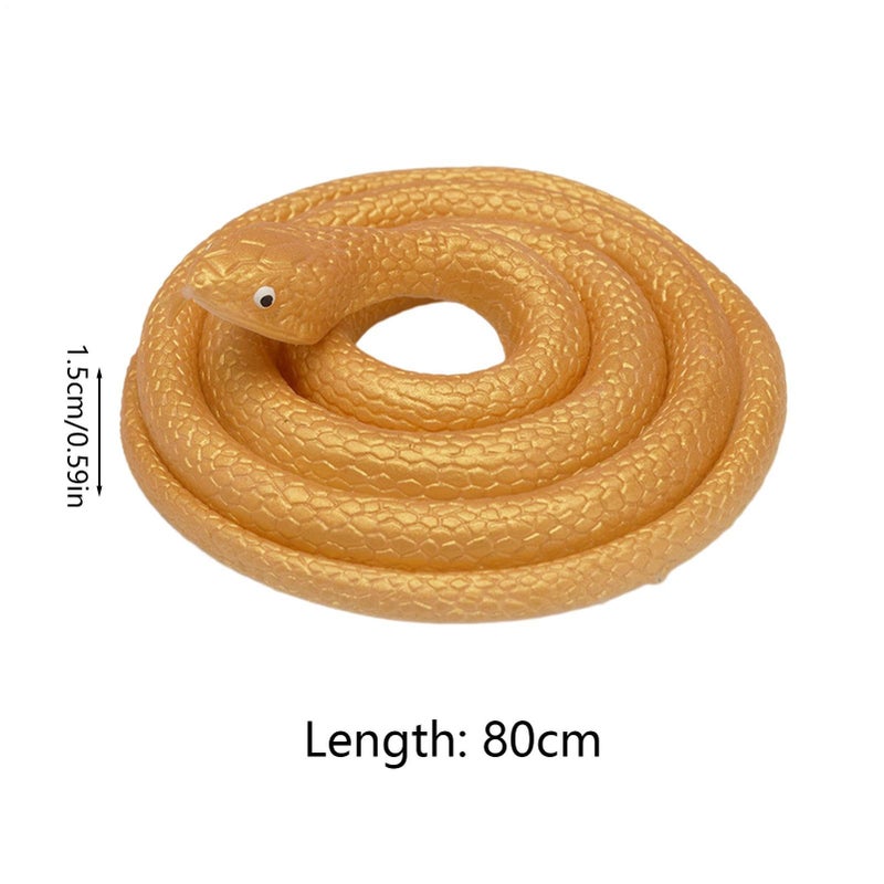 80cm Golden Field Snake Realistic Fake Snake Indoor Outdoor Prank Toy Halloween April Fools - Image 5