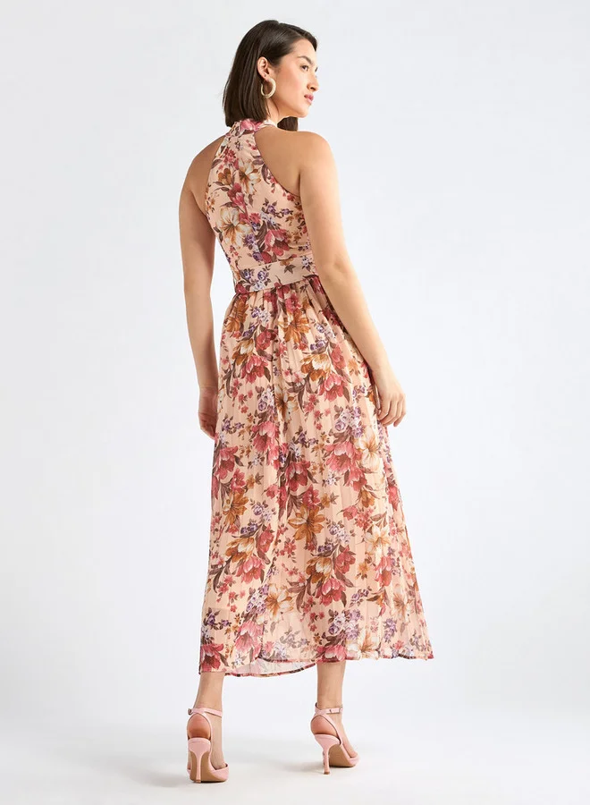 Splash FAV Floral Halter Midi Dress
