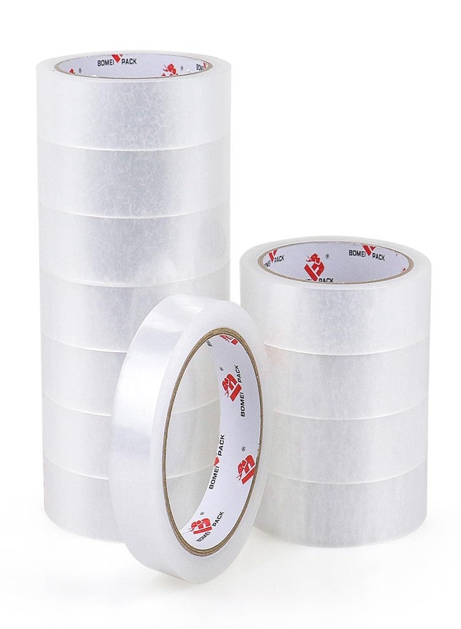 BOMEI PACK clear ribbon, 1 inch x 164 ft, clear tape refills, 3" large roll stationery tape, strong transparent gift wrapping tape for home, written - Image 1