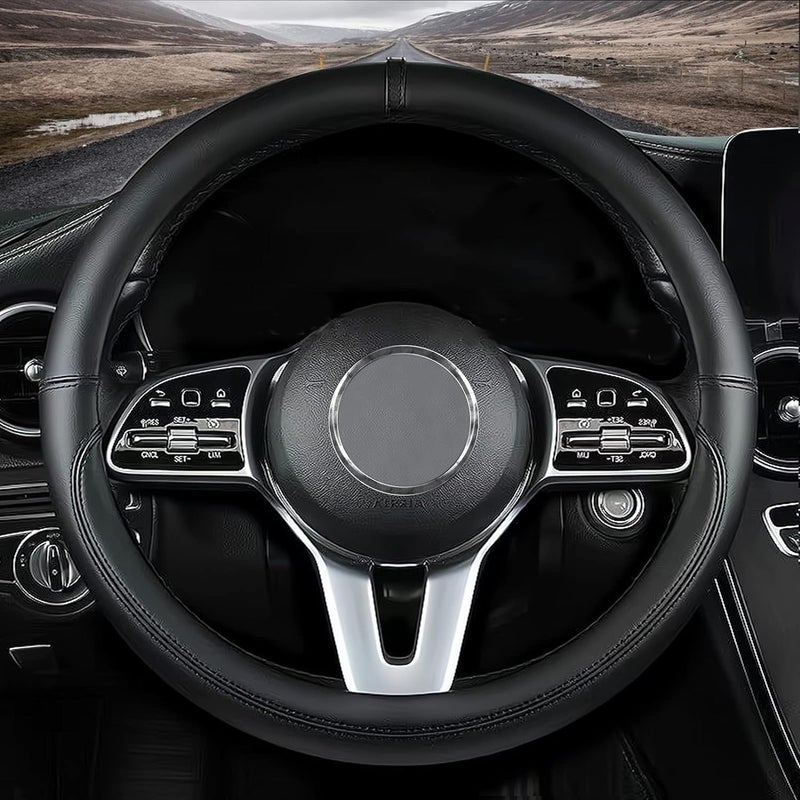 Sawuaa Nappa Leather Steering Wheel Cover for Nissan - Image 1