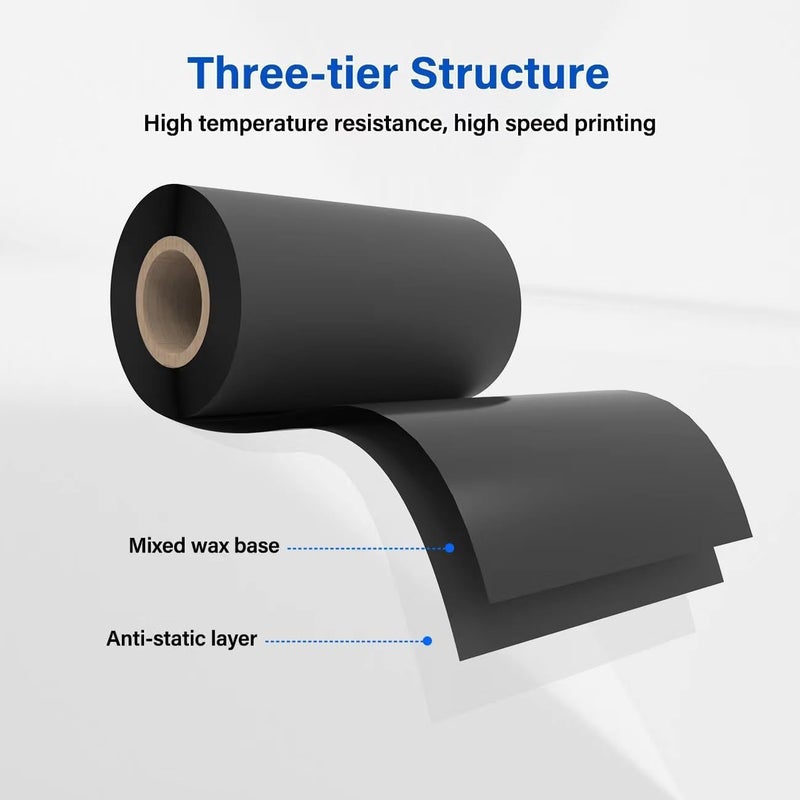 Semana 55mmX300mtr Thermal Transfer Barcode Premium Wax Ribbon (Ink Out) for Printer TSC, Zebra, Citizen, Datamax, Toshiba, Sato Etc; Pack of 1Roll - Image 2