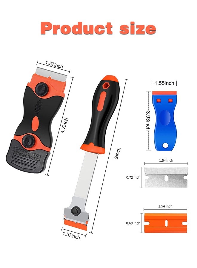 Sweet Life Razor Blade Scraper Tool, 3 Pack with 50 Plastic and 30 Metal Razor Blades, Cleaning Scraper for Removing Label, Registration Sticker, Tint, Grease from Windshield, Appliance, Glass - Image 5